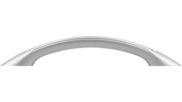 Griff + Einlage Nordhorn Kunststoff metallisiert weißaluminium metallisiert weißaluminium - 179 mm lang  vor weißem Hintergrund