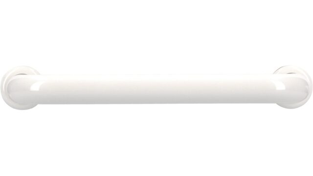 Griff + Unterlagen Bonn Kunststoff weiß - 112 mm lang  vor weißem Hintergrund