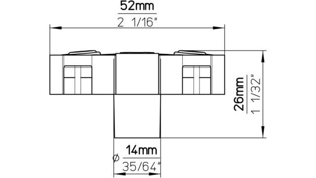 Knopf Altenberge Softmaterial - Metallfuß weiß-grün - 54 mm lang  vor weißem Hintergrund