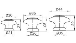 Knopf Bad-Dürrenberg Holz - buche roh - 35 mm lang  vor weißem Hintergrund