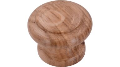 Knopf Bad-Dürrenberg Holz eiche natur lackiert - 35 mm lang  vor weißem Hintergrund