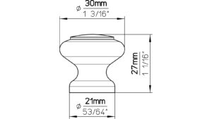Knopf Bad-Dürrenberg Holz kiefer natur lackiert - 30 mm lang  vor weißem Hintergrund