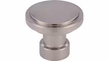 Knopf Bad Staffelstein Druckguss nickel glänzend - 32 mm lang vor weißem Hintergrund