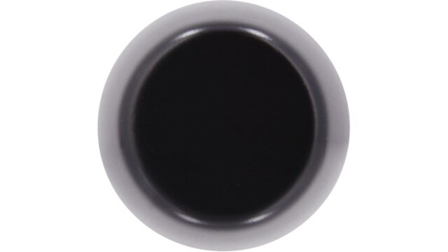 Knopf Bensheim Druckguss schwarz matt pulverbeschichtet - 16 mm lang  vor weißem Hintergrund