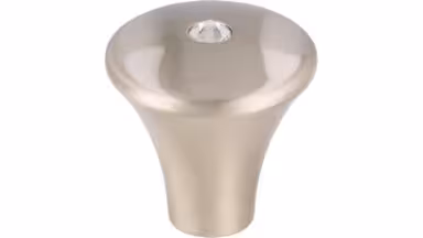 Knopf Bobingen Druckguss vernickelt feingeschliffen swarovski® kristalle - 24 mm lang vor weißem Hintergrund