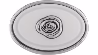 Knopf Brakel Druckguss - Kunststoff chrom glänzend weiß - 32 mm lang  vor weißem Hintergrund