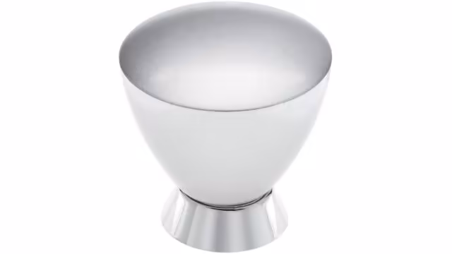 Knopf Buchloe Kunststoff metallisiert chrom metallisiert chrom glänzend - 32 mm lang  vor weißem Hintergrund