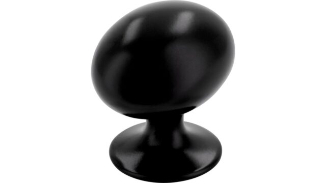 Knopf Dingofing Druckguss schwarz matt pulverbeschichtet - 30 mm lang  vor weißem Hintergrund