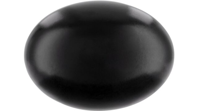 Knopf Dingofing Druckguss schwarz matt pulverbeschichtet - 30 mm lang  vor weißem Hintergrund