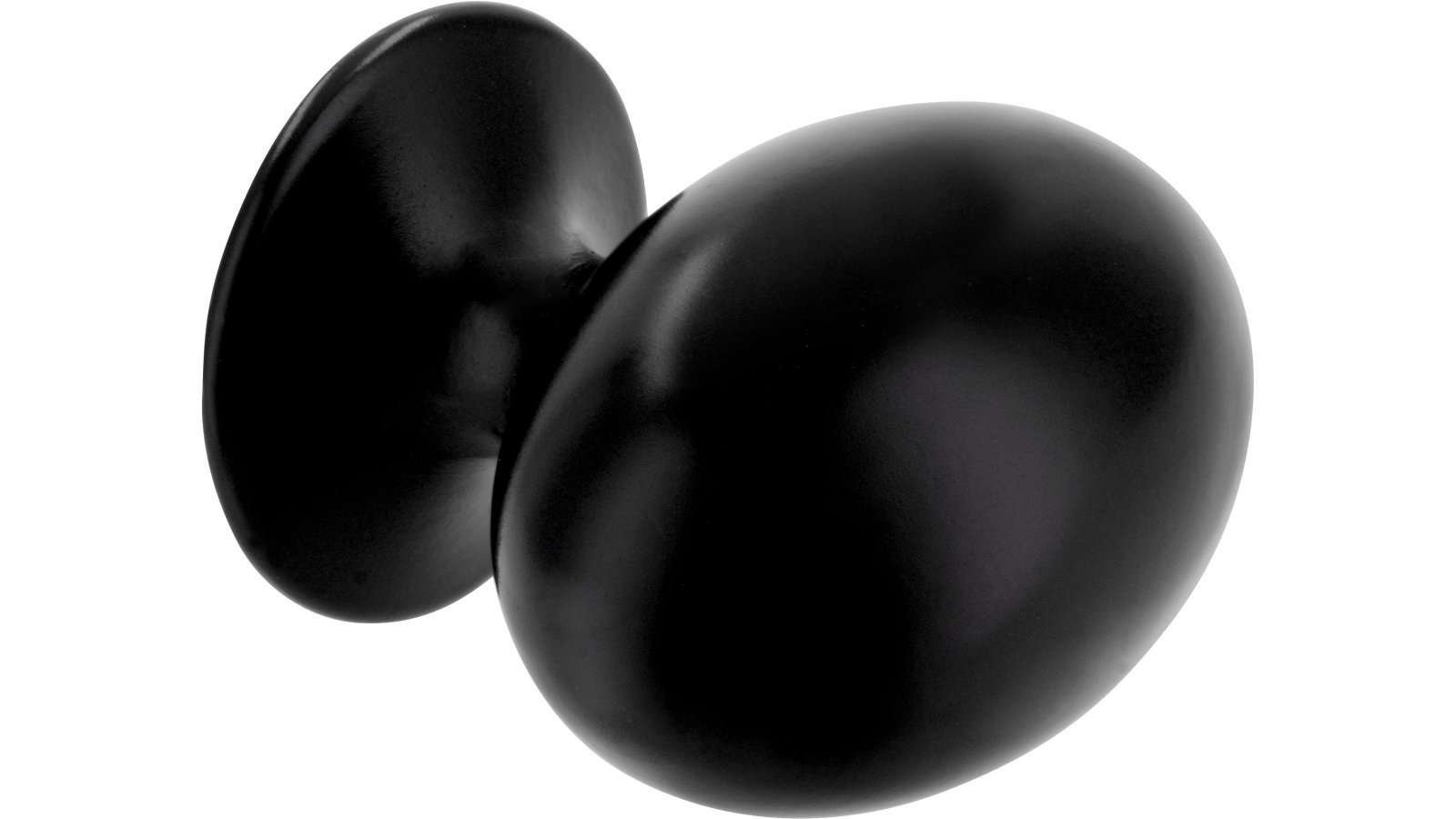 Knopf Dingofing Druckguss schwarz matt pulverbeschichtet - 30 mm lang  vor weißem Hintergrund