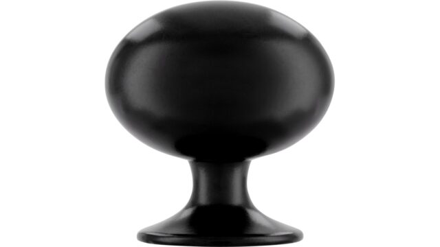 Knopf Dingofing Druckguss schwarz matt pulverbeschichtet - 30 mm lang  vor weißem Hintergrund