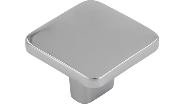 Knopf Ehringshausen Druckguss chrom glänzend - 33 mm lang vor weißem Hintergrund