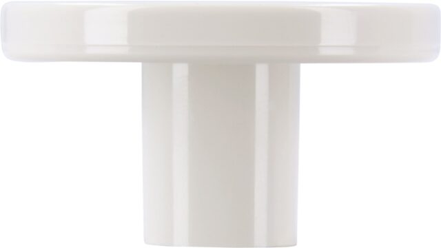 Knopf Essen Kunststoff weiß - 40 mm lang  vor weißem Hintergrund