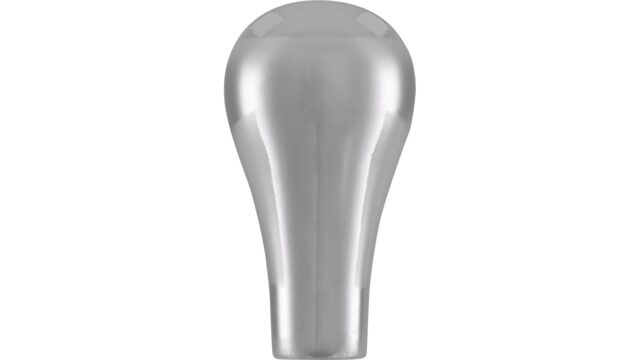 Knopf Everswinkel Druckguss chrom glänzend - 16 mm lang  vor weißem Hintergrund