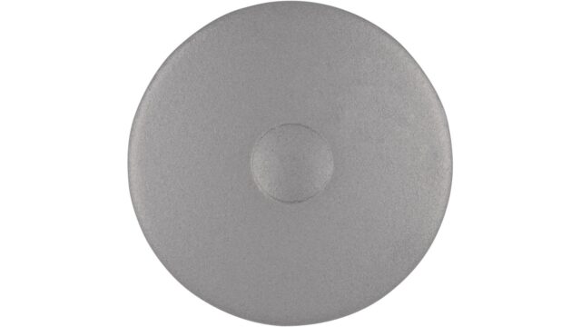 Knopf Haren Druckguss alufarbig pulverbeschichtet - 24 mm lang  vor weißem Hintergrund