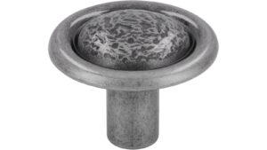 Knopf Haßloch Druckguss altsilberfarbig - 36 mm lang  vor weißem Hintergrund