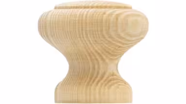 Knopf Jork Holz kiefer roh - 30 mm lang  vor weißem Hintergrund