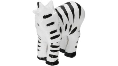 Knopf Langelsheim Kunststoff zebra - 45 mm lang vor weißem Hintergrund