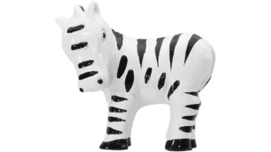 Knopf Langelsheim Kunststoff zebra - 45 mm lang  vor weißem Hintergrund