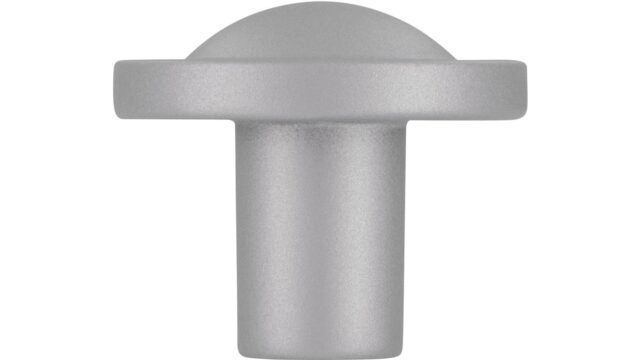 Knopf Laupheim Druckguss alufarbig pulverbeschichtet - 35 mm lang  vor weißem Hintergrund
