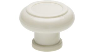 Knopf Lehre Kunststoff weiß - 40 mm lang vor weißem Hintergrund