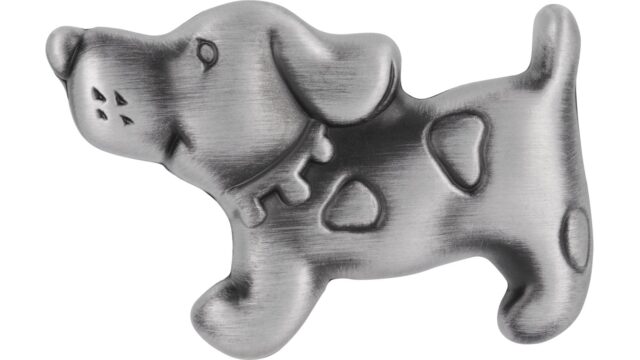 Knopf Lilienthal Druckguss altzinnfarbig gebürstet - 56 mm lang  vor weißem Hintergrund