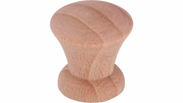 Knopf Ludwigslust Holz buche roh - 30 mm lang vor weißem Hintergrund