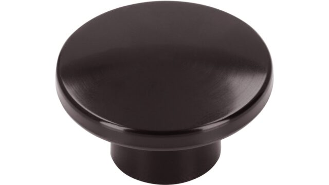 Knopf Lüchow Kunststoff schwarz-braun - 35 mm lang vor weißem Hintergrund