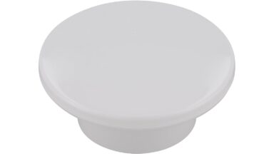 Knopf Lüchow Kunststoff weiß - 47 mm lang  vor weißem Hintergrund