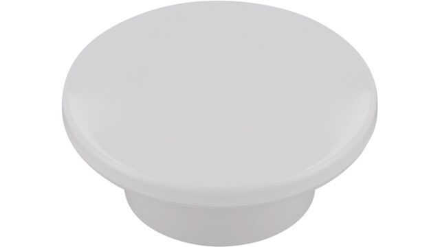 Knopf Lüchow Kunststoff weiß - 47 mm lang  vor weißem Hintergrund
