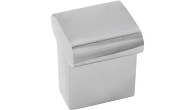 Knopf Meinerzhagen Druckguss chrom glänzend - 16 mm lang vor weißem Hintergrund