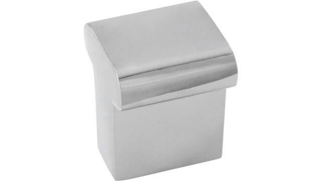Knopf Meinerzhagen Druckguss chrom glänzend - 16 mm lang  vor weißem Hintergrund