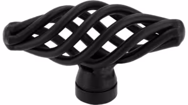 Knopf Mühlacker Stahl schwarz matt pulverbeschichtet - 51 mm lang vor weißem Hintergrund