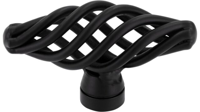 Knopf Mühlacker Stahl schwarz matt pulverbeschichtet - 51 mm lang vor weißem Hintergrund