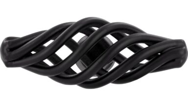 Knopf Mühlacker Stahl schwarz matt pulverbeschichtet - 51 mm lang  vor weißem Hintergrund