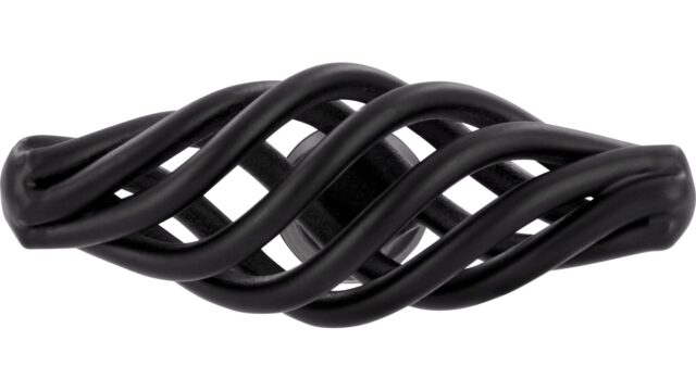 Knopf Mühlacker Stahl schwarz matt pulverbeschichtet - 51 mm lang  vor weißem Hintergrund