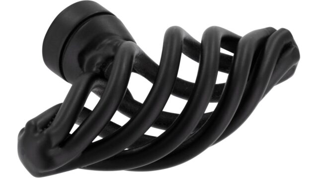 Knopf Mühlacker Stahl schwarz matt pulverbeschichtet - 51 mm lang  vor weißem Hintergrund