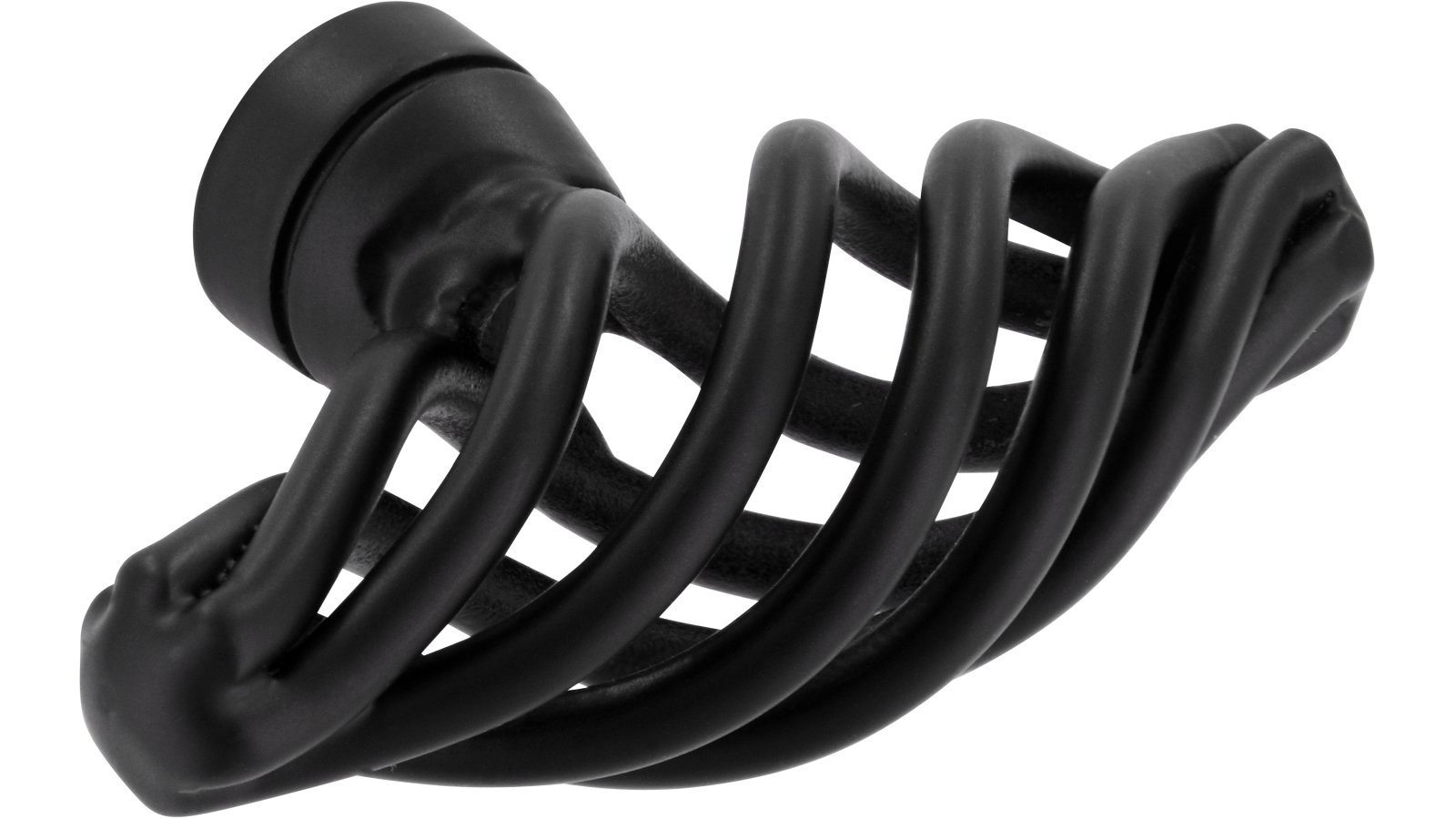 Knopf Mühlacker Stahl schwarz matt pulverbeschichtet - 51 mm lang  vor weißem Hintergrund