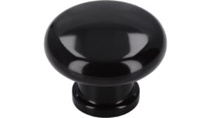 Knopf Münster Kunststoff schwarz-braun - 40 mm lang  vor weißem Hintergrund