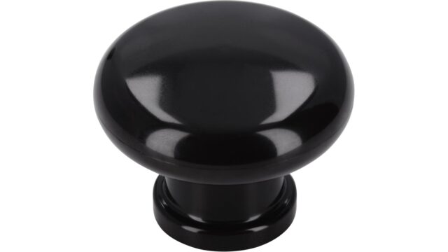 Knopf Münster Kunststoff schwarz-braun - 40 mm lang vor weißem Hintergrund