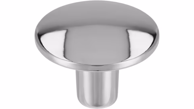 Knopf Nordwalde Druckguss chrom glänzend - 30 mm lang  vor weißem Hintergrund