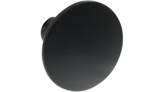 Knopf Nordwalde Druckguss schwarz matt pulverbeschichtet - 30 mm lang  vor weißem Hintergrund