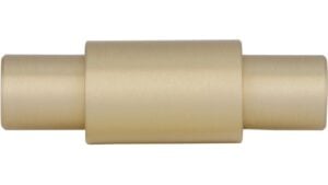 Knopf Oberkrämer Druckguss Messing feingeschliffen - 51 mm lang  vor weißem Hintergrund