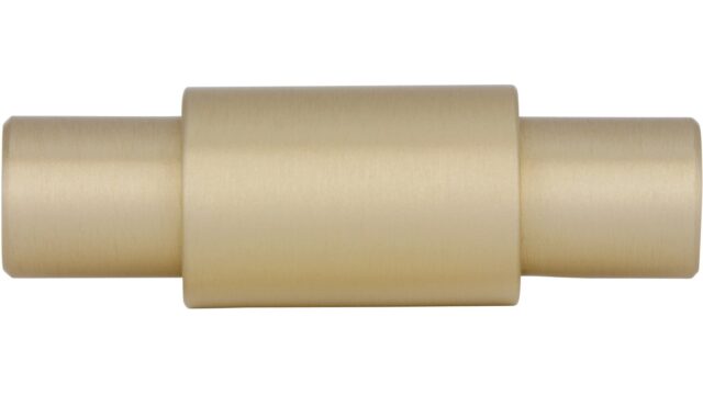 Knopf Oberkrämer Druckguss Messing feingeschliffen - 51 mm lang  vor weißem Hintergrund
