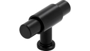 Knopf Oberkrämer Druckguss schwarz matt pulverbeschichtet - 51 mm lang  vor weißem Hintergrund
