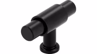 Knopf Oberkrämer Druckguss schwarz matt pulverbeschichtet - 51 mm lang  vor weißem Hintergrund