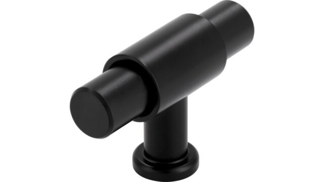 Knopf Oberkrämer Druckguss schwarz matt pulverbeschichtet - 51 mm lang vor weißem Hintergrund