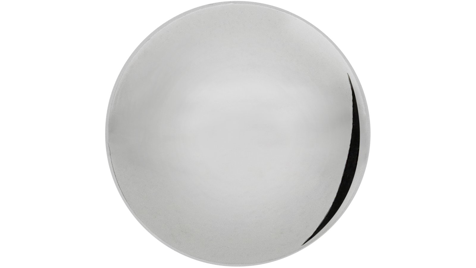 Knopf Offenbach Druckguss chrom glänzend - 25 mm lang  vor weißem Hintergrund