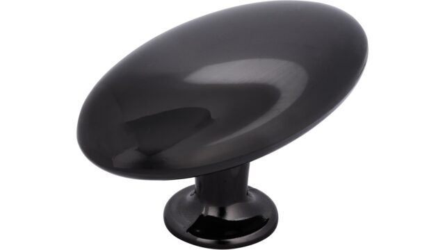 Knopf Osthrauderfehn Druckguss Schwarz chrom - 64 mm lang vor weißem Hintergrund