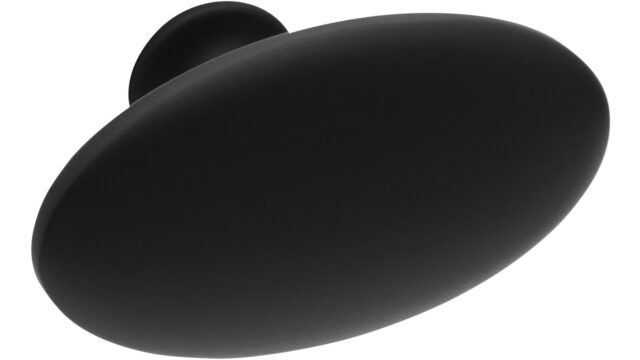 Knopf Osthrauderfehn Druckguss schwarz matt pulverbeschichtet - 64 mm lang  vor weißem Hintergrund